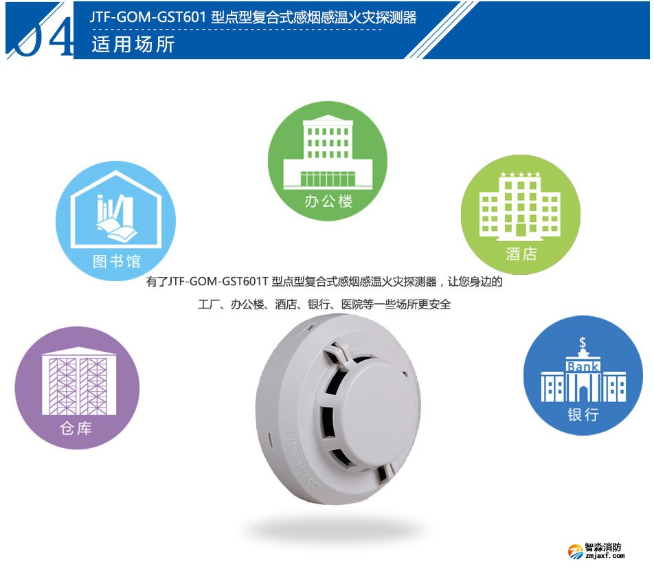 JTF-GOM-GST601T點型復合式感煙感溫火災探測器應(yīng)用場所